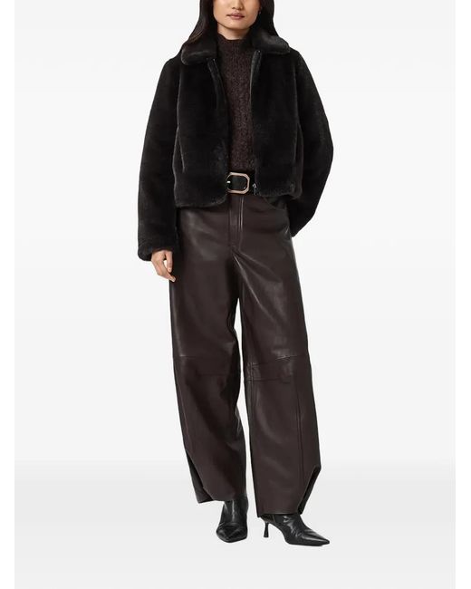 AllSaints Black Saye Zip Collar Jacket