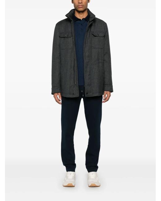 Canali Black Wool Shirt Jacket for men