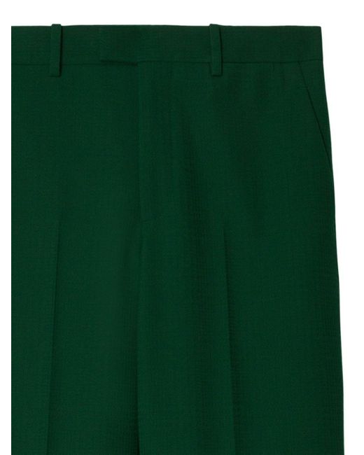 Pantalon de tailleur en laine Burberry en coloris Vert | Lyst