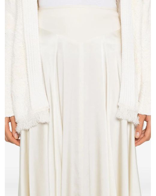 Forte_forte White Panelled Midi Skirt