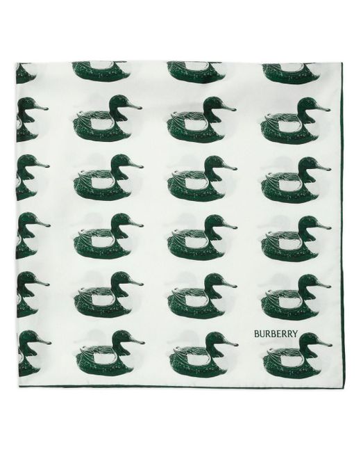 Burberry Green Animal-print Silk Scarf