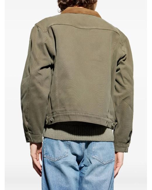 FRAME Green Chest-Pockets Collared Jacket for men