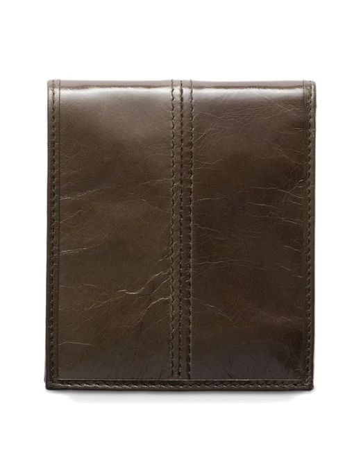 Prada Brown Triangle Logo Leather Wallet for men