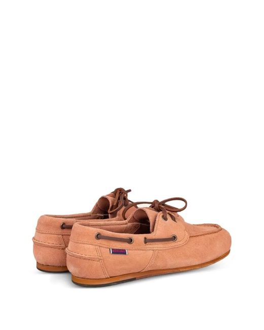 Sebago Pink Laced Boat Shoes