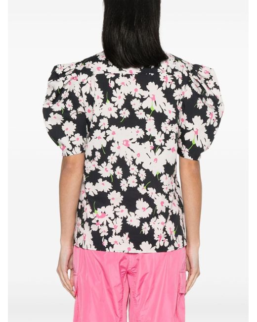 Camisa con estampado floral MSGM de color Black