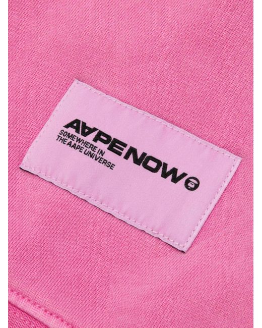 Aape By A Bathing Ape Pink Logo-Detail Cotton Sweatshirt for men