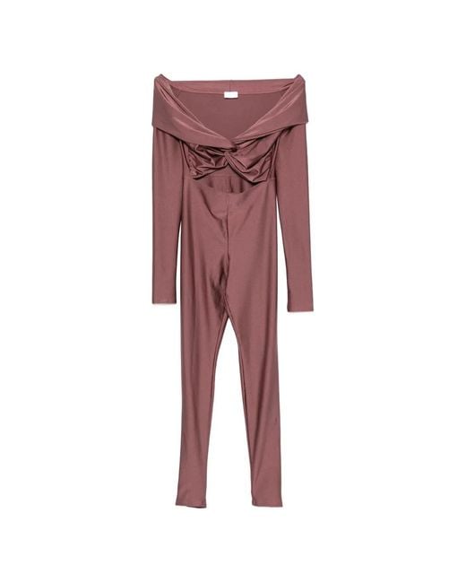 ANDAMANE Red Cut-Out Twisted Jumpsuit