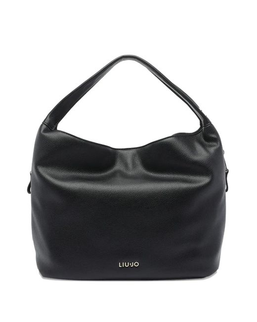 Liu Jo Black Large Logo-Plaque Tote Bag