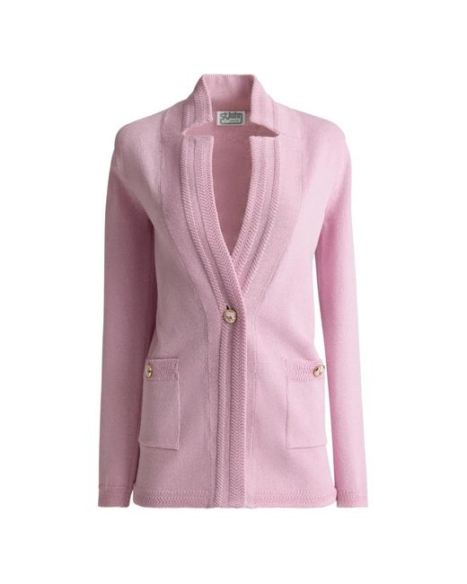 St. John Pink Pocket Button Knit Jacket