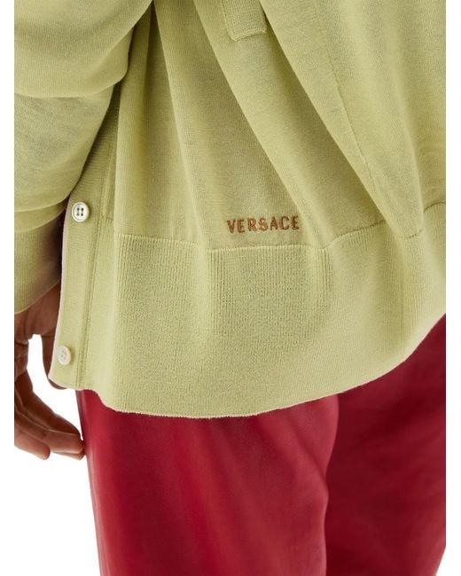Versace Green Wool Knit Cardigan