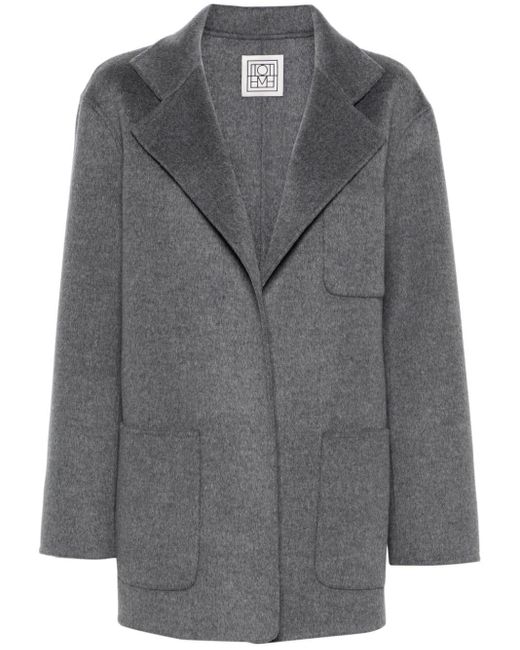 Totême  Gray Notched-lapels Mélange Jacket