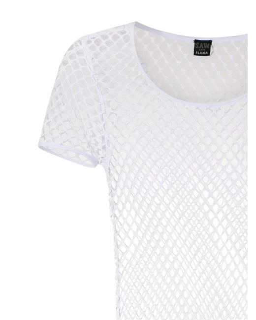 Amir Slama White Slits Midi Beach Dress