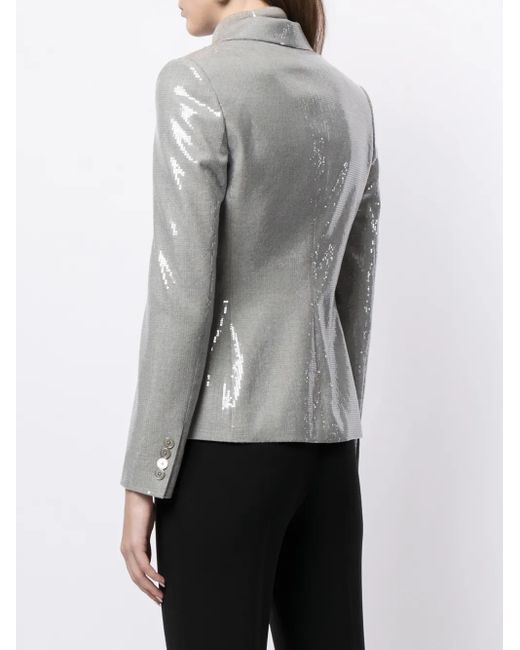 Ralph Lauren Gray Single Breasted Sequin Blazer