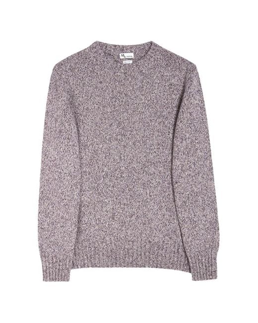 Doppiaa Purple Marl-Knit Crew-Neck Sweater for men