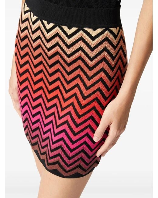 Missoni Red Minijupe À Motif Zigzag