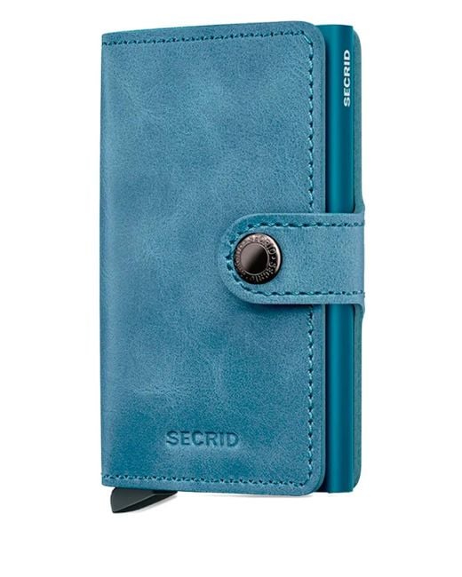 Secrid Blue Press-Button Leather Miniwallet