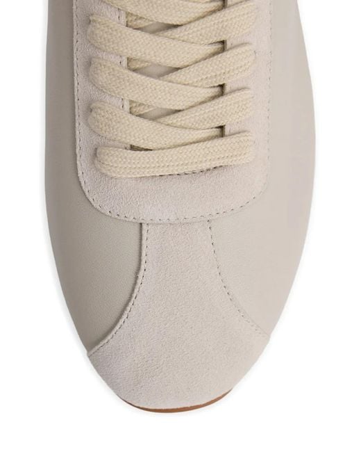 12 STOREEZ White Suede-Panelled Sneakers