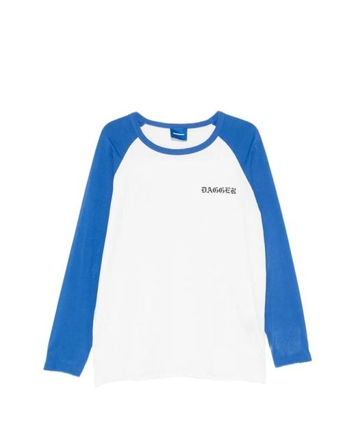 DAGGER Blue Logo-Print Raglan-Sleeve T-Shirt for men