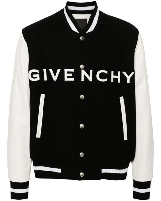 Givenchy Black Wool & Leather Big Varsity Jacket for men
