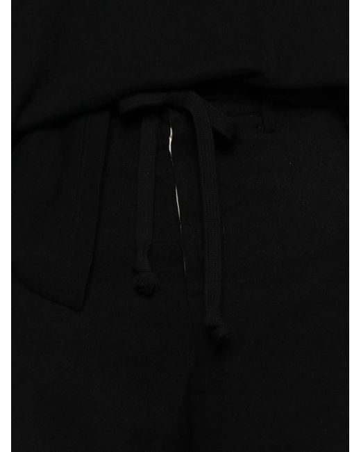 Uma Wang Black Drawstring Trousers for men