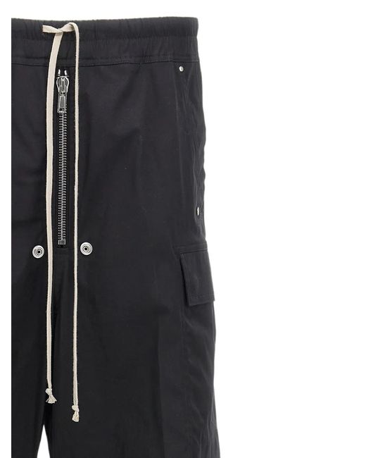 Rick Owens Black Tower Cargobelas Low-Crotch Cargo Pants for men
