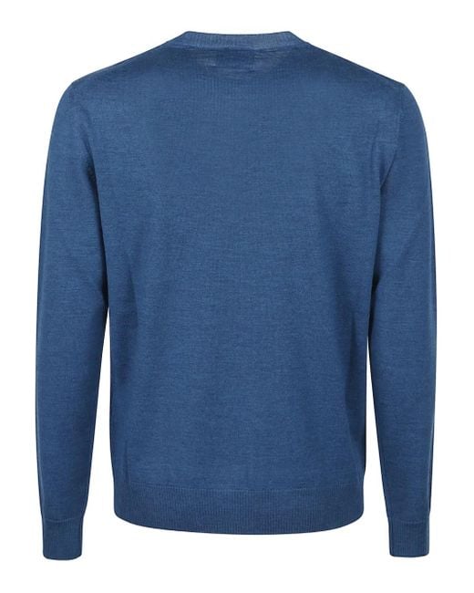 Ballantyne Blue Crew-Neck Merino-Wool Sweater for men
