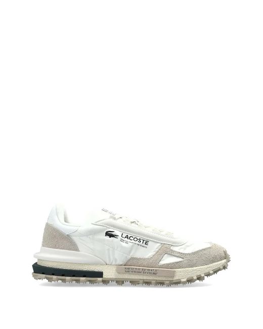 Lacoste White Elite Active Panelled Lace-Up Sneakers for men
