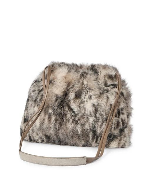 Brunello Cucinelli Gray Pouch Bag