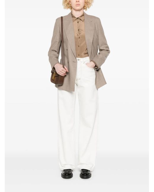 Max Mara Natural Double-Breasted Blazer