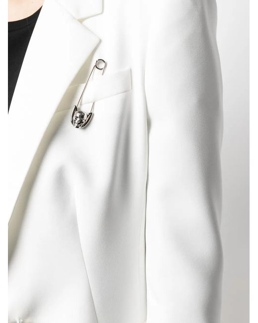 Philipp Plein White Decorative-Pin Blazer