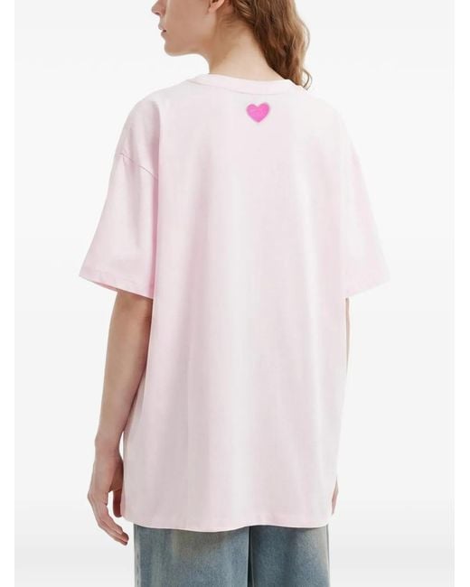 Mini Cream Pink Graphic-Print T-Shirt