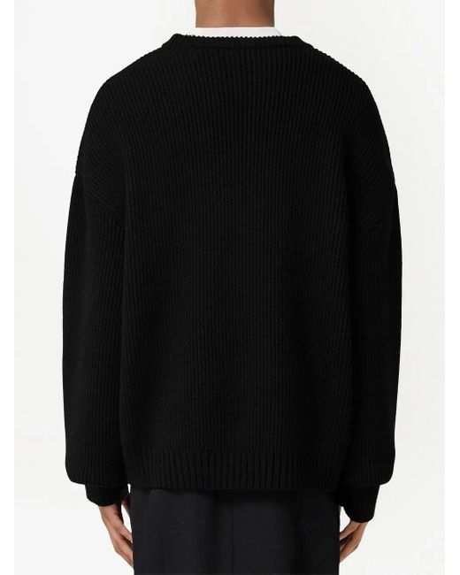 Burberry Black Cut-Out Wool Jumper for men