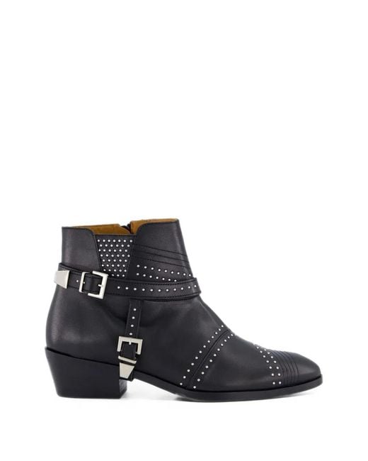 Toral Shoes Black Shane Stud-Embellished Ankle Boots