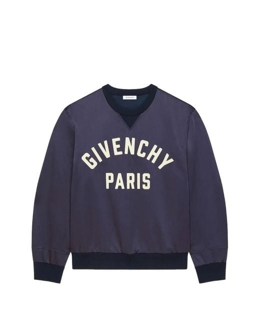 Givenchy Blue Logo-Lettering Sweatshirt