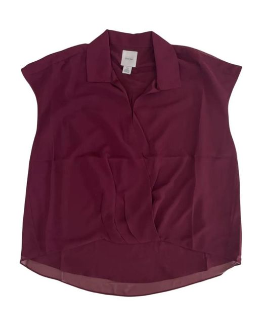 Blusa con cuello Calvin Klein de color Purple