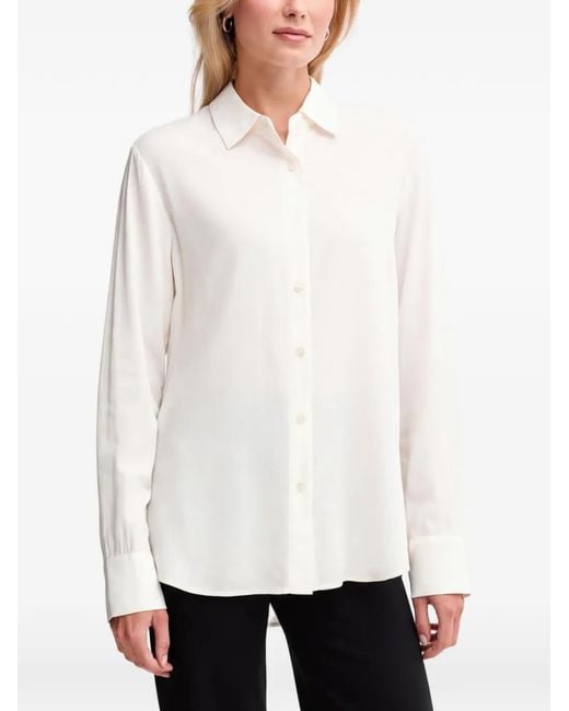 Benetton White Textured Button Shirt