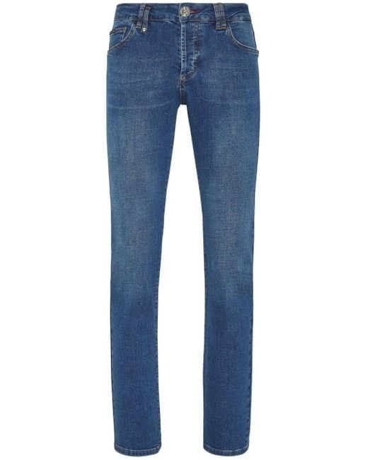 Philipp Plein Supreme Iconic Straight-Leg-Jeans in Blue für Herren