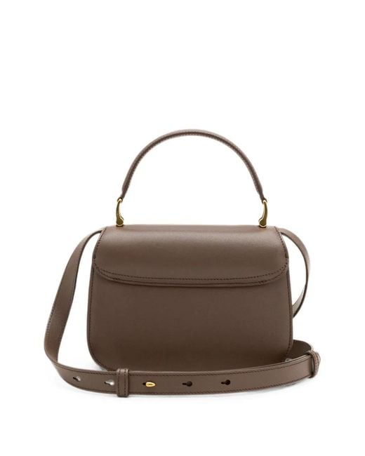 AMI Brown Cowhide-Leather Paris Paris Top Handle Bag