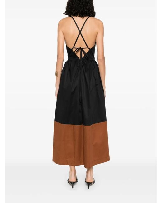 MOUTAKI Poplin Midi Dress Black