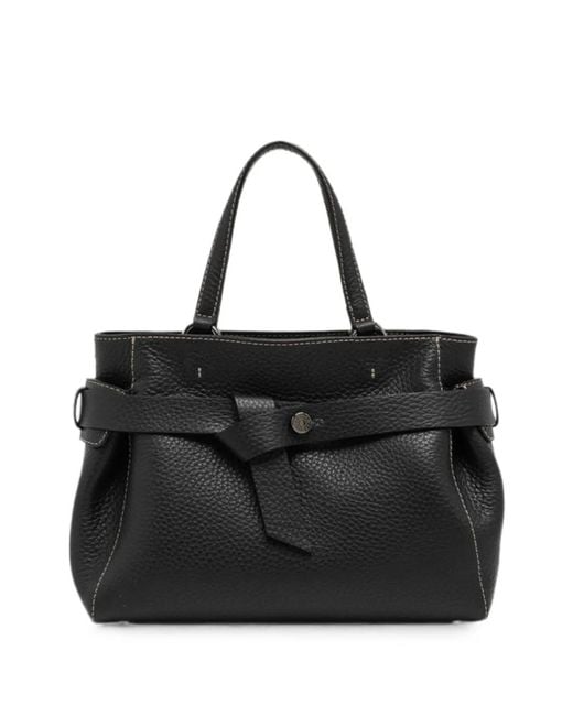Gianni Chiarini Black Miranda Knotted Pebble-Effect Tote Bag