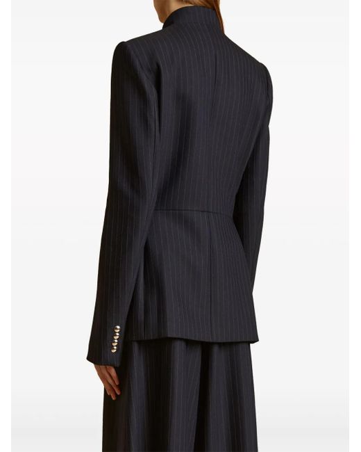 Khaite Blue The Samuel Pinstriped Jacket