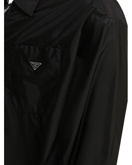 Prada Black Triangle-Logo Jacket for men
