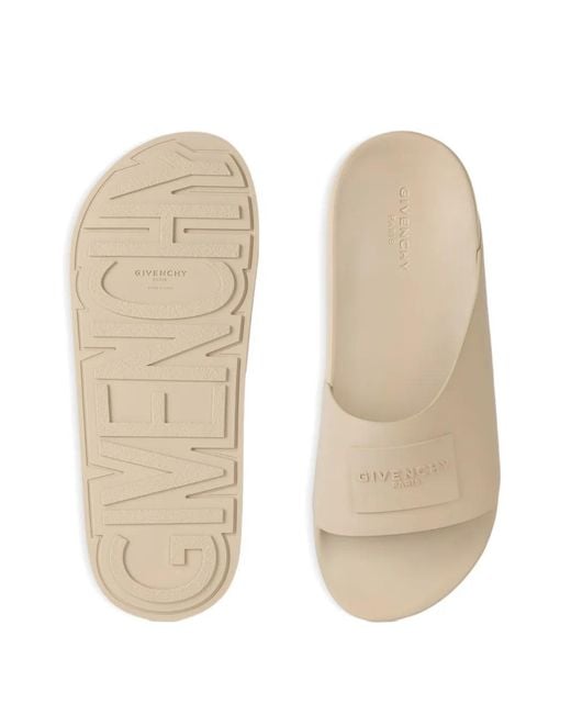 Givenchy White Label Logo-Patch Slides for men
