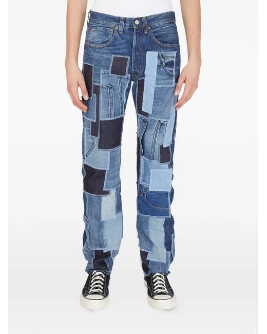 DRx FARMAxY FOR LN-CC Blue X Levi's Patchwork-Construction Jeans