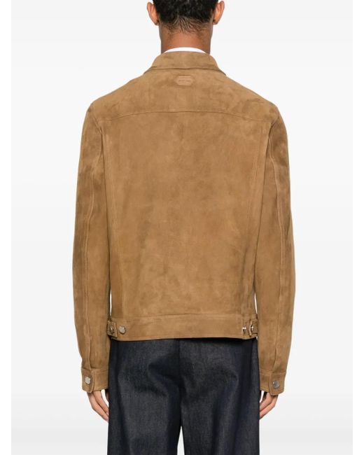 Jacob Cohen Brown Suede Jacket for men
