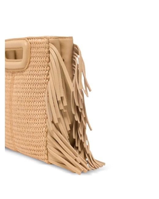 Maje Natural Raffia Effect M Mini Bag