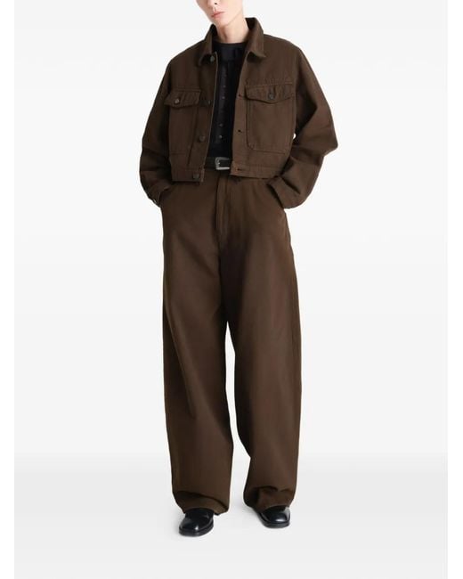 Lemaire Brown Cotton Cropped Jacket