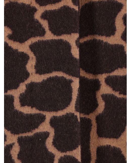 Max Mara Brown Animal-print Wool Coat