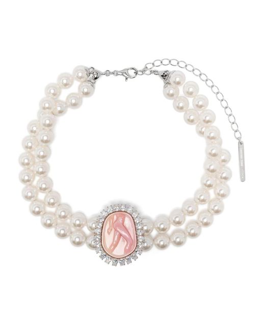 ShuShu/Tong White Maiden Halskette mit Perlen