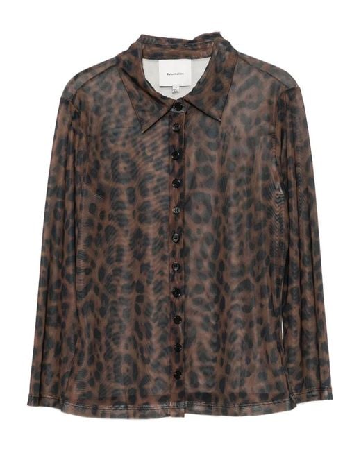 Reformation Brown Margaret Top